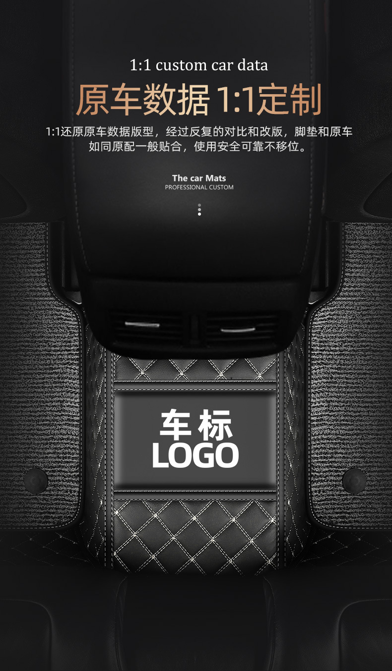 Fully Enclosed Car Floor Mats Diamond Pattern Double-Layer Wire Ring Car Floor Mats Cross-Border Supply Source Factory Dropshipping