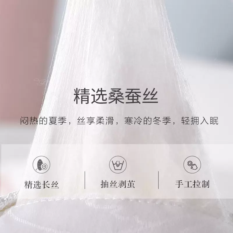 特级双宫桑蚕丝被手工纯蚕丝被芯全棉二合一双胎婚被子母被子