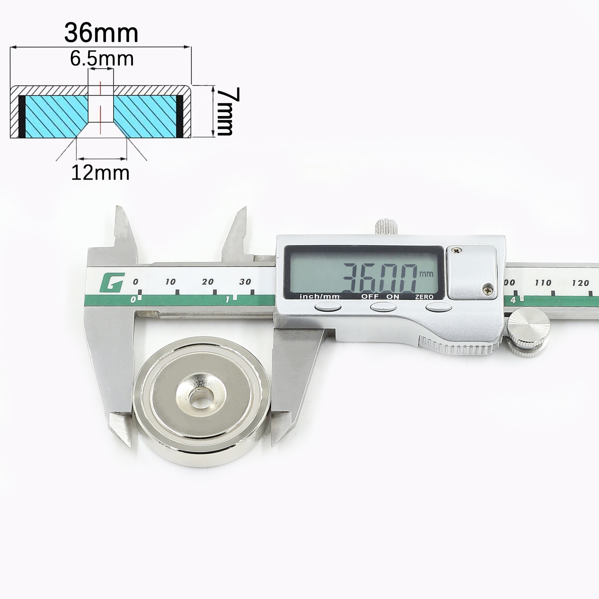 Imán de salvamento fuerte de anillo redondo, fijo en aguas profundas, para artefactos magnéticos o pesca