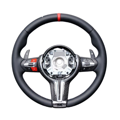 Steering wheel, silver carbon cover with