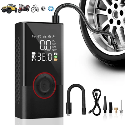 Cross-border hot sale wireless car air pump electric smart portable off-road car bicycle tire air pump (Hava nasosu) - lithium-battery-model-including-power-bank