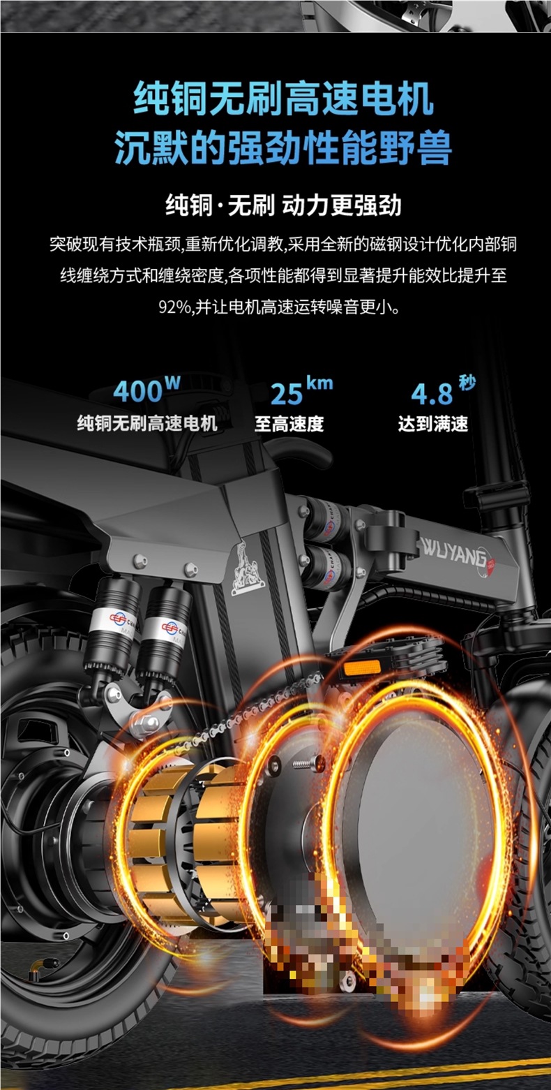 Folding Electric Bicycle, Ultra-Light Portable E-Bike