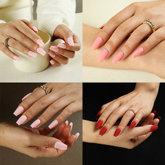 穿戴甲甲片批發純色短芭蕾nail磨砂假指甲片批發美甲穿戴甲批發