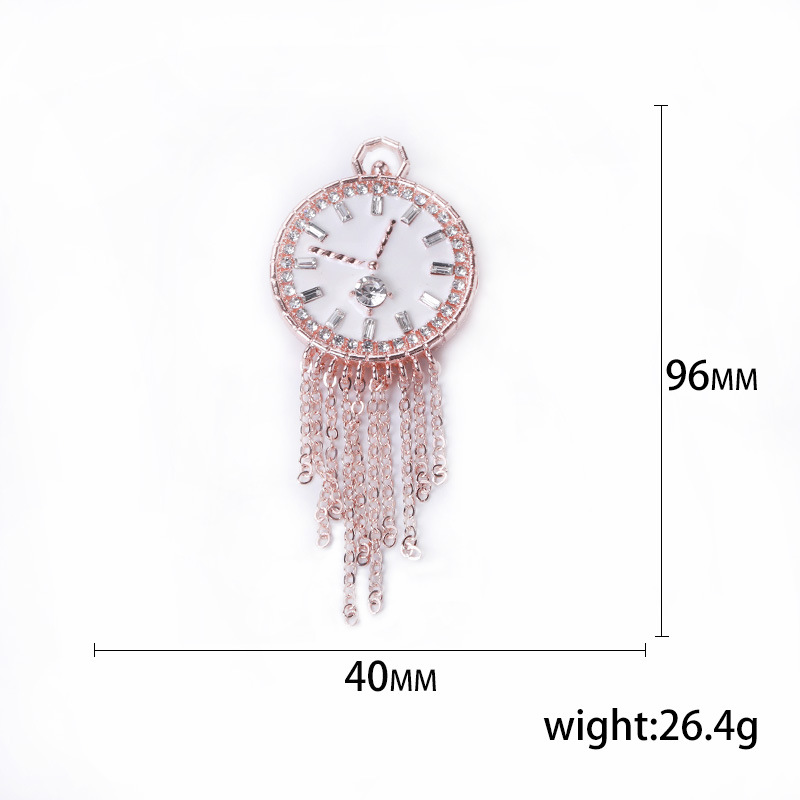 Fashion Clock Alloy Rhinestone Enamel Unisex Brooches display picture 1