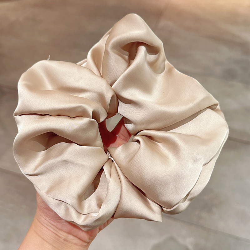 Encaje de flor coreana Encaje de intestino grueso Anillo de cabello femenino Cabeza de flor de viento pastoral Cuerda de cabeza de bola de gran tamaño Accesorios para el cabello de alta calidad