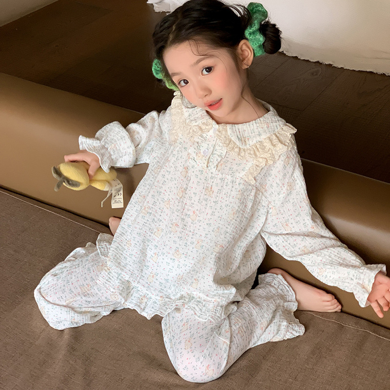 SeedMelon女童睡衣a类纯棉春秋款儿童家居服全棉宝宝长袖套装53|undefined