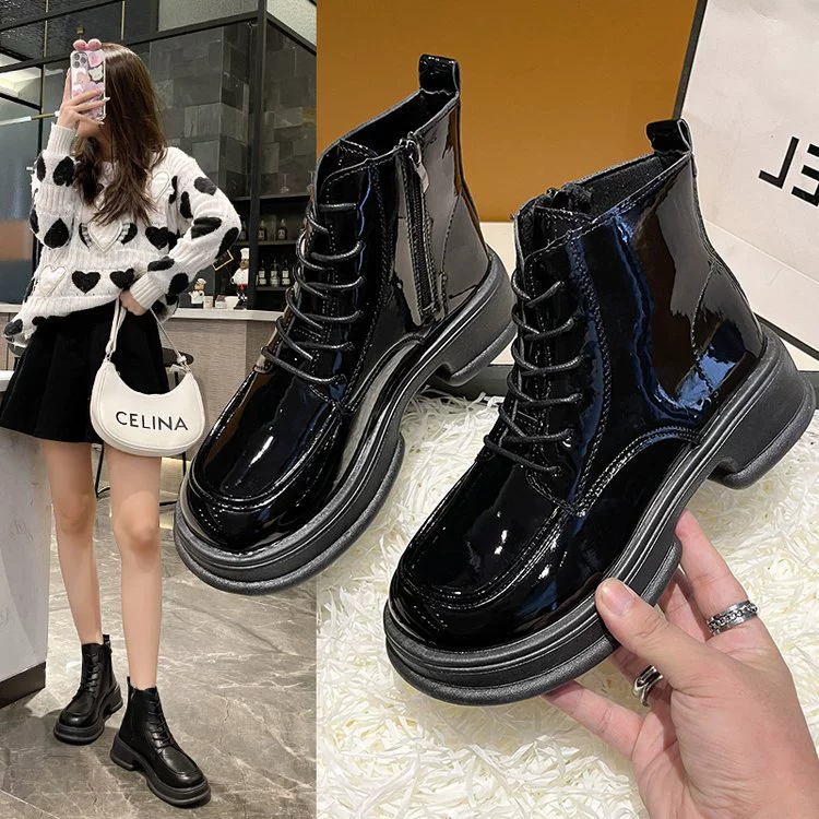 Ботинки Мартин для женщин, в британском стиле, универсальные, весенне-осенние, модные на Instagram, новые ботинки 2025 года, летние короткие ботинки на толстой подошве для увеличения роста.