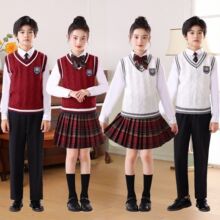原创儿童大合唱冬季表演服饰诗词朗诵主持班服英伦学院风演出校服