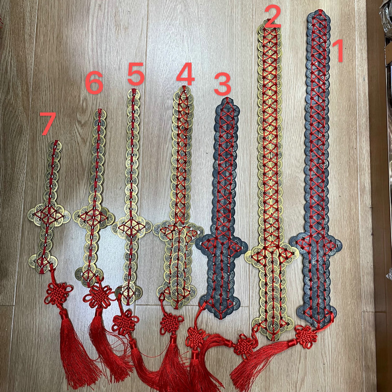 Factory supply Chinese knot 2.4cm medium handmade copper coin sword metal crafts Chinese traditional style wholesale Factory supply Chinese knot 2.4cm medium handmade copper coin sword metal crafts Chinese traditional style wholesale