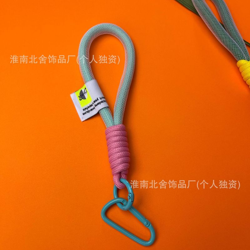 スマホストラップ 編み込みリストストラップ 紛失防止 メッシュ カラフル 多機能キーホルダー カメラストラップ スマホケース対応 手作り風|undefined