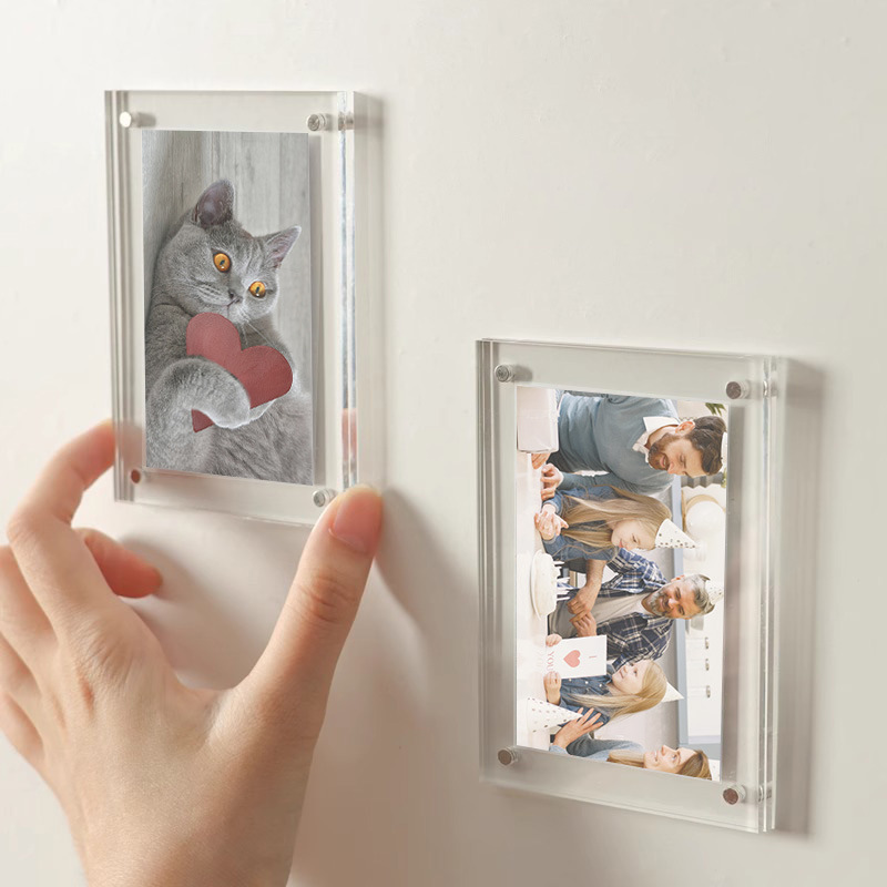 Cross-Border Strong Magnetic Transparent Acrylic Product Price Display Board Wall-Mounted Magnetic Photo Frame Polaroid Photo Wall