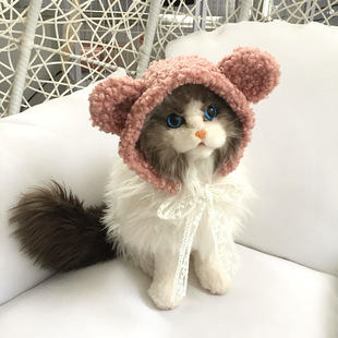Cat bear shape headgear dog headgear fur birthday dress up headdress plush funny cute ears