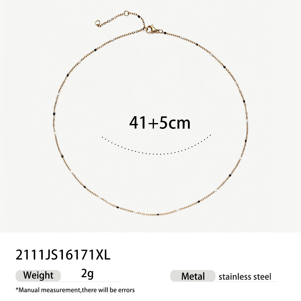 Collar de acero de titanio colorido de goteo de aceite europeo y americano de la moda de primavera y verano con collar de acero inoxidable para mujeres