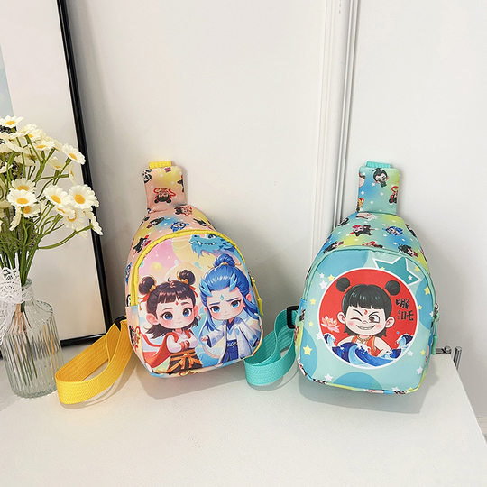 Nezha Children's Chest Bag Cartoon New Baby Coin Purse for Boys and Girls Internet Red Printed Cute Shoulder Crossbody Bag