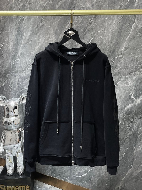Chrome Heart Hoodie 克罗伈十字架连帽卫衣跨境宽松男女拉链帽衫|undefined