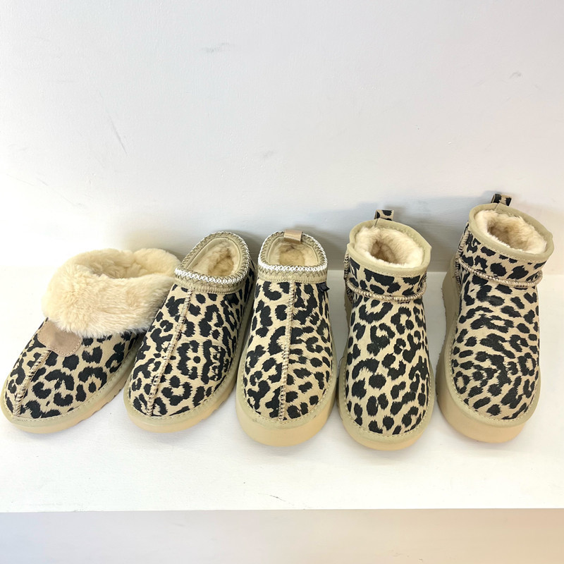 Cross-border export, plus-size, leopard-print woven lace, shallow-toe snow boots, low-top cotton shoes, ethnic-style women's shoes, winter cotton shoes