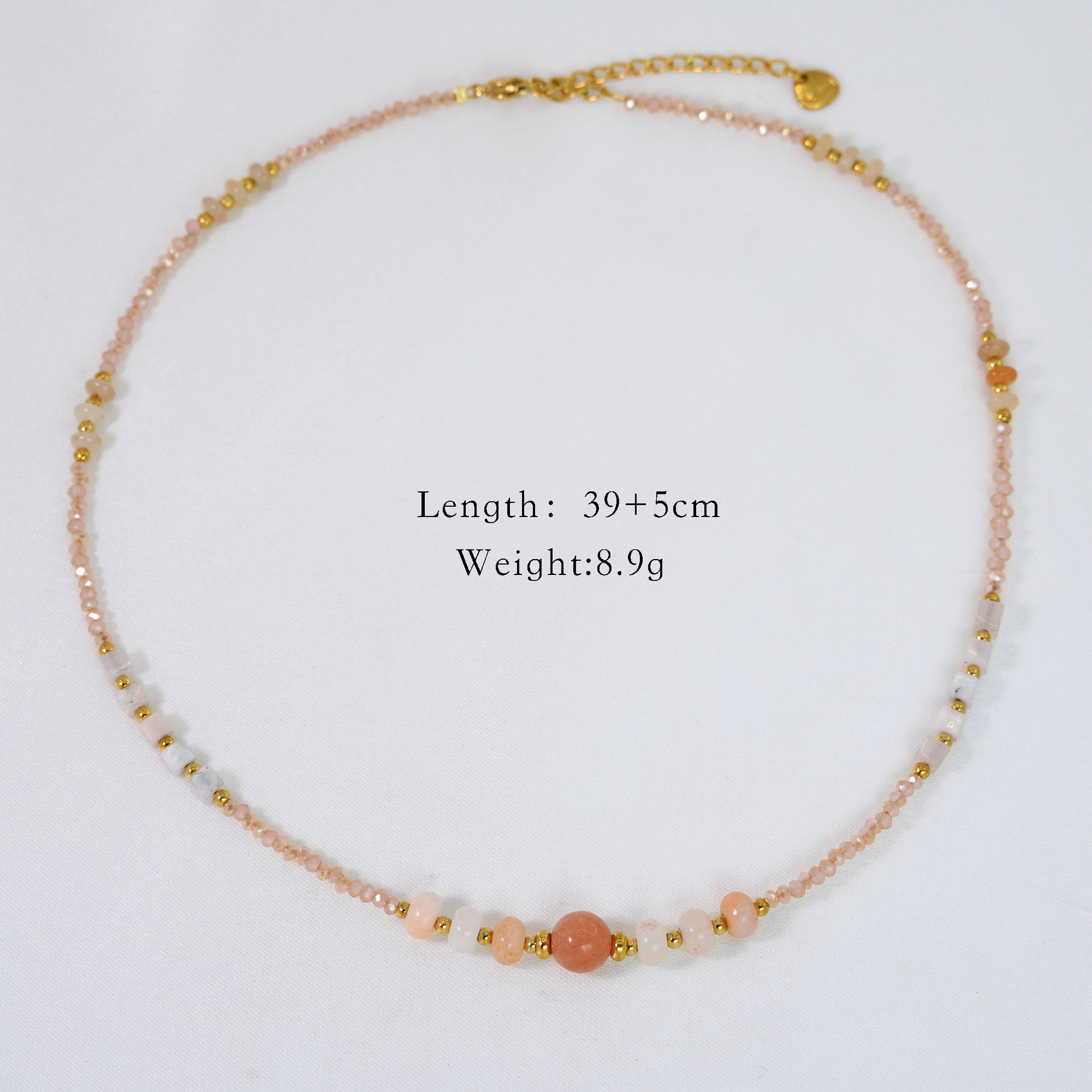 IG Style Casual Geometric Sector Moon Natural Stone Titanium Steel Natural Stone Pendant Necklace Necklace In Bulk display picture 6