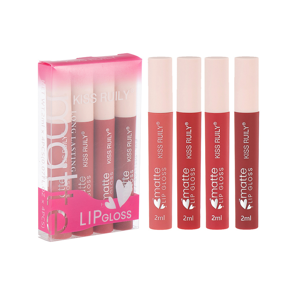Cross-border Makeup 12-piece matte non-stick cup lip gloss set, European and American style liquid lipstick velvet waterproof lip gloss for export undefined
