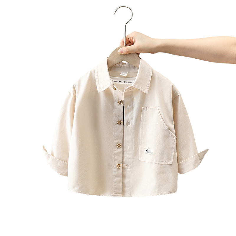 7818 Camisa de manga larga de otoño para niños 2025 nueva ropa para niños primavera y otoño chaqueta de bebé para niños blusa casual para niños