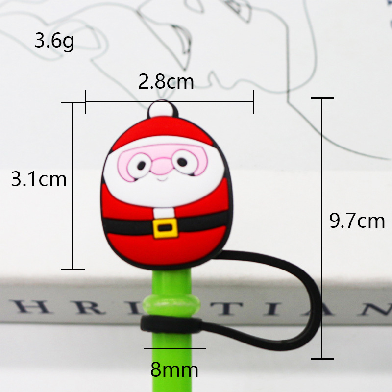 Tapa de paja Spot 7-8mm silicona linda mini muñeca parche tapón a prueba de polvo decoración de pajitas tapón a prueba de polvo