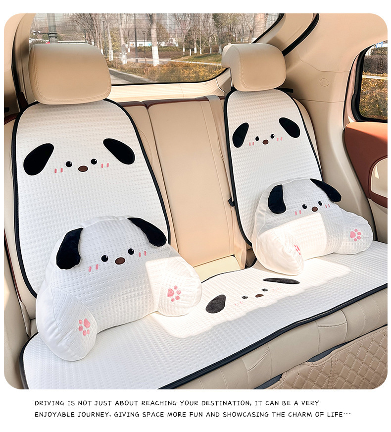 Cute Puppy Car Lumbar Support Ice Silk Breathable and Comfortable Car Seat Cushion Lumbar Pillow Universal Car Lumbar Support for All Seasons