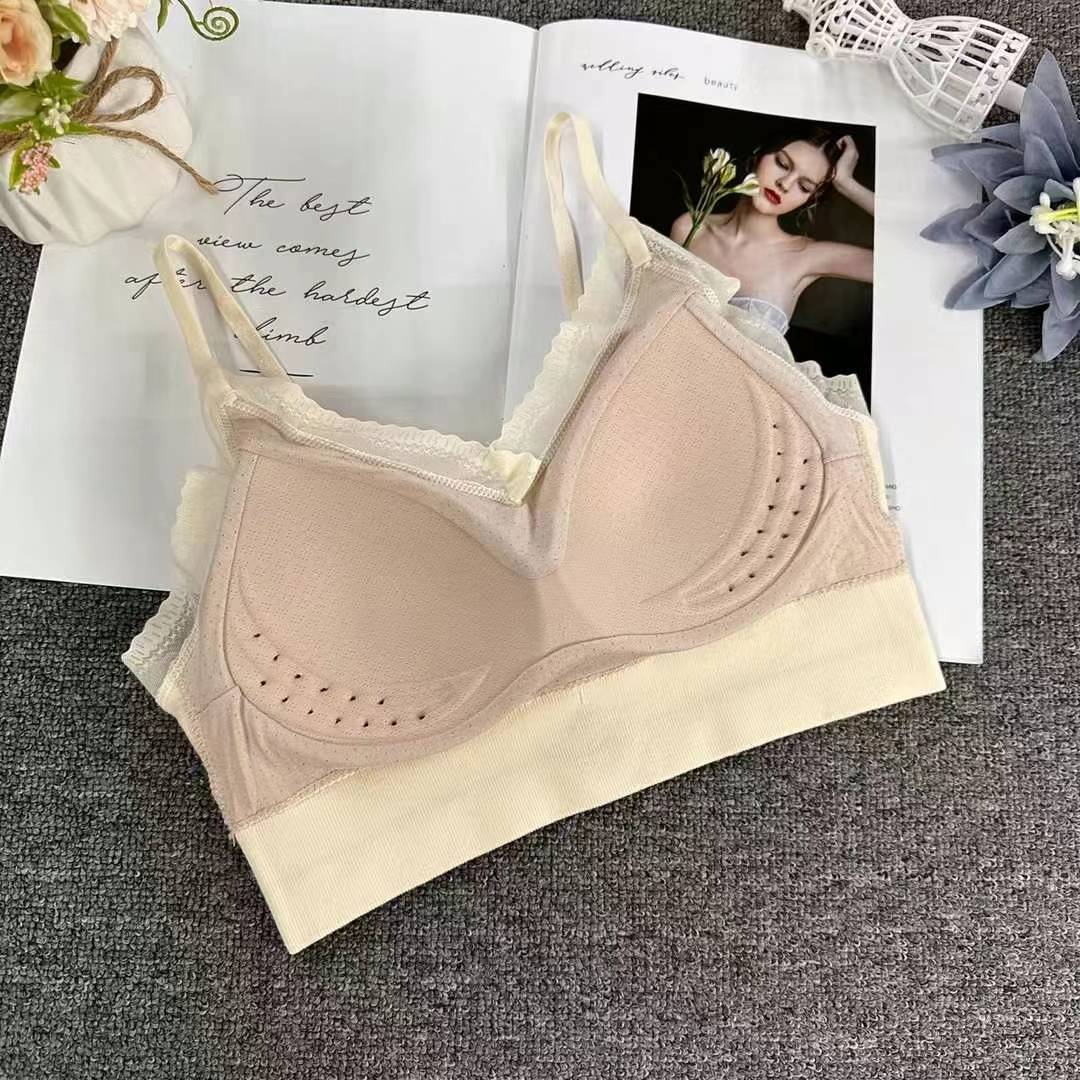 Nueva taza fija sin costuras hermosa espalda sin anillo de acero ropa interior chaleco chaleco cómodo ropa interior damas base sostén al por mayor