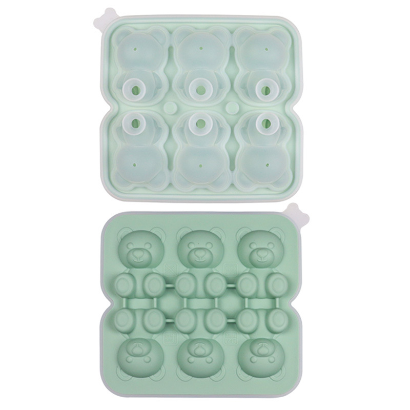 Nueva silicona Internet celebridad oso cubo de hielo molde casero leche té café bebida compañero lindo DIY hielo bandeja fabricación