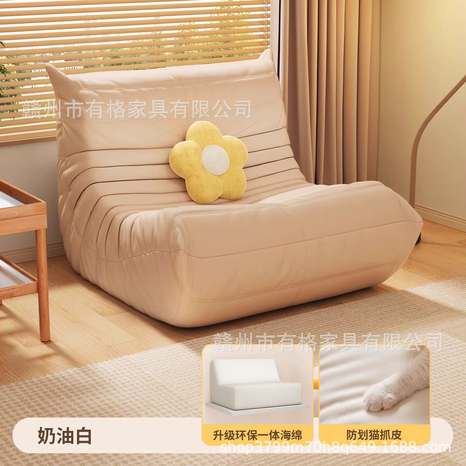 Sofa modern minimalist sponge sofa, cloth upholstery, storage system, multi-size (single–three-seater)