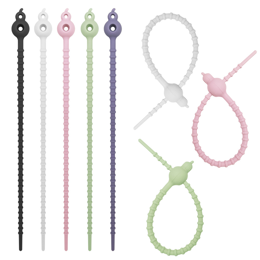 双孔葫芦硅胶扎带8字形挂绳数据线数码收纳绕线器多功能捆扎绳