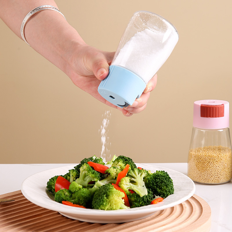 科学的定量プッシュ式減塩ボトル調味料瓶密封防湿調味料ボトル瓶家庭用キッチン収納MSG塩|undefined