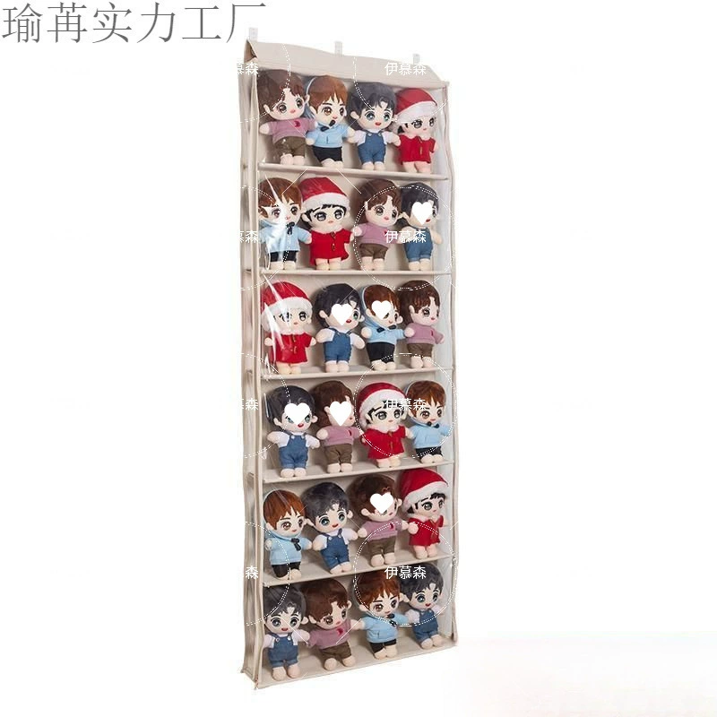 За дверью, домашняя обувь, хранилище для кукол, полностью закрытая молния, прозрачная домашняя кукла-звезда, подвесная сумка для куклы.