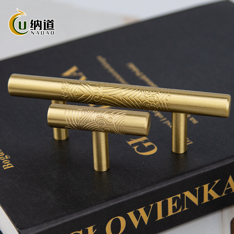 Vintage Round Cylinder Cabinet Door Handles with Brass Drawer Pulls—New Chinese-Style Handles for Cabinets, Wardrobes, and Altar Cabinets