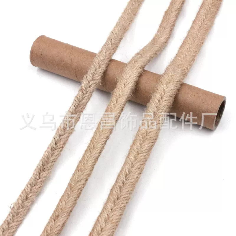 厂家直销辫子麻绳织带鞋材辅料DIY工艺品装饰 天然环保凹带黄麻绳