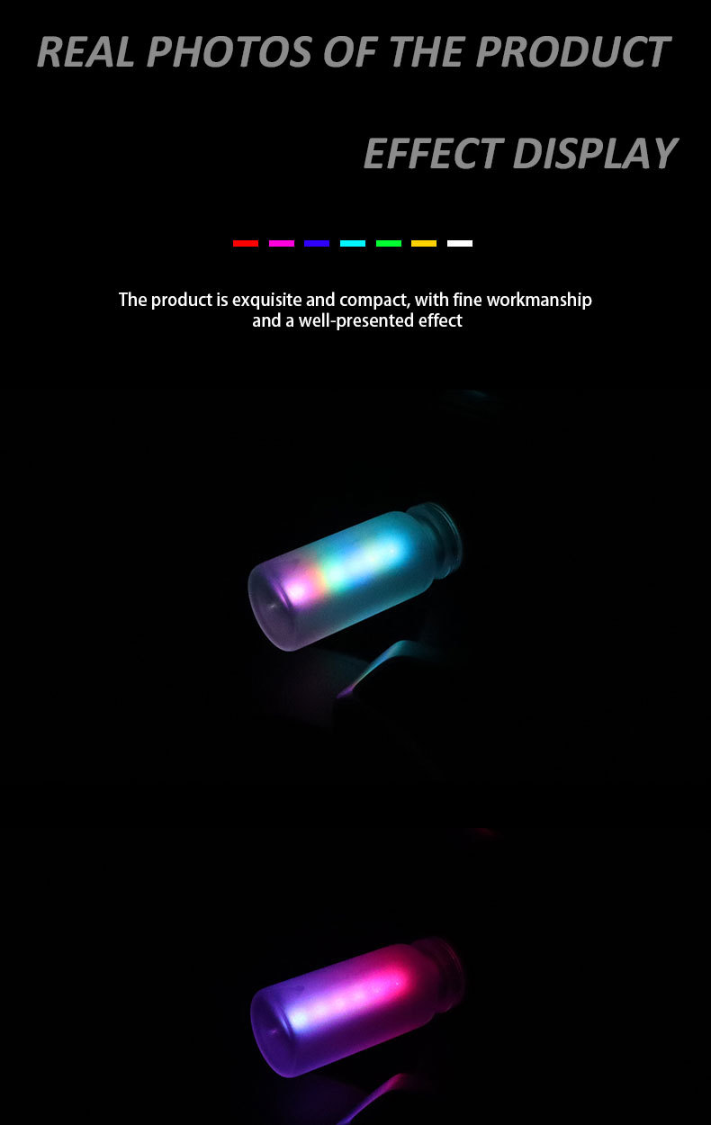 Cross-Border Car USB Indoor Glass Bottle Touch Light, Colorful Ambient Light, Plug-And-Play Bedroom Car Light
