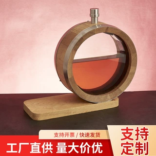 O型橡木桶可视装饰家用餐吧酒水摆件洋酒威士忌白酒葡萄酒木桶