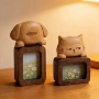 实木猫狗车载小相框黑胡桃