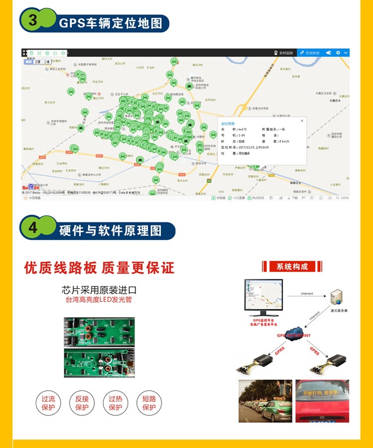 Taxi roof light LED display, driving school exam vehicle, double-sided display, LED color screen, color scrolling