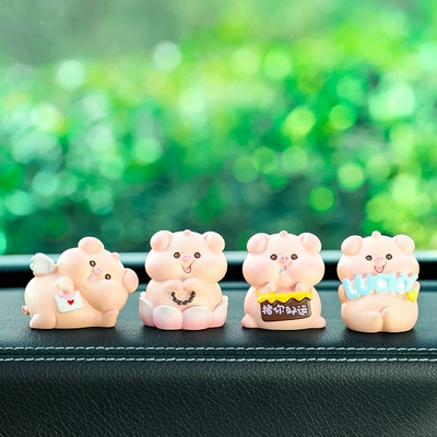 Cute Internet Celebrity Decoration Gift | Car ornaments - 4-lucky-pigs
