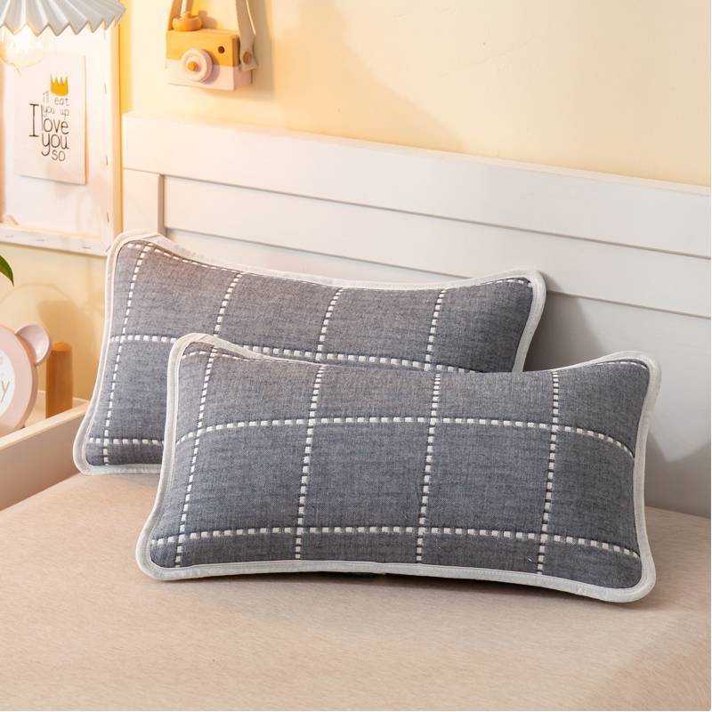 세련된 점선 회색 거즈 베갯잇