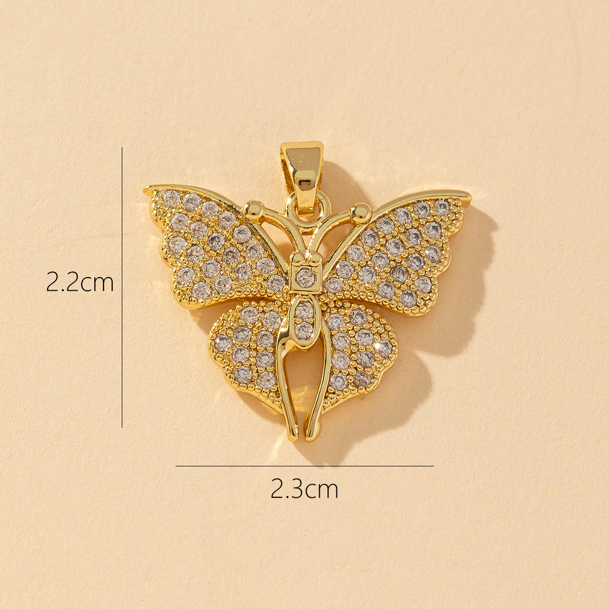 1 Piece Copper Rhinestones Butterfly Pendant display picture 19