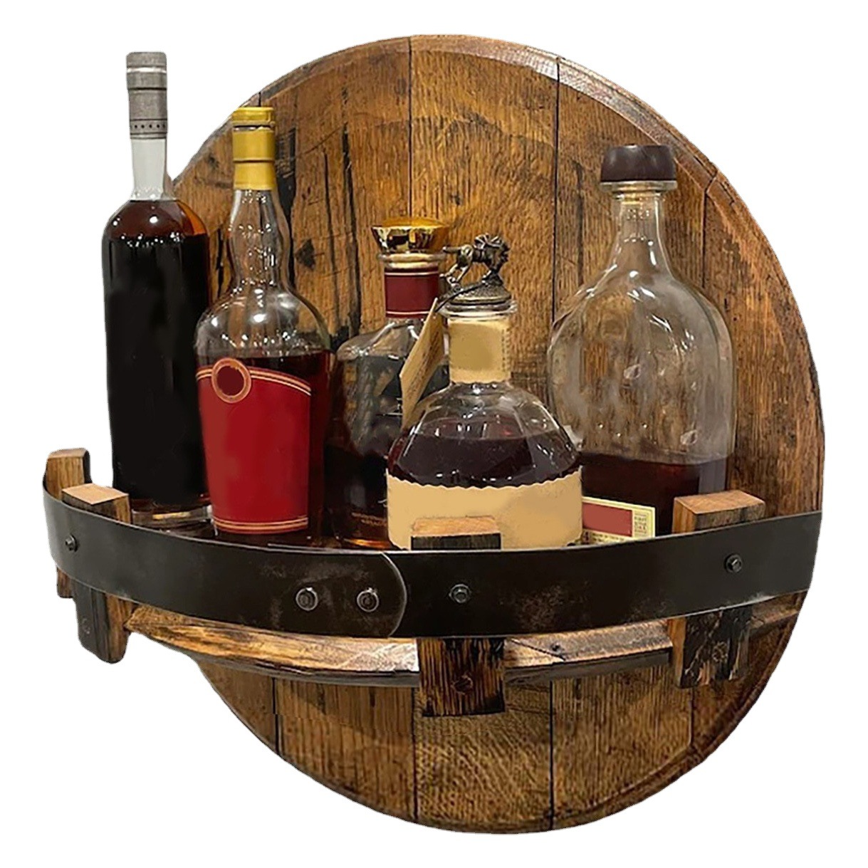 Comercio exterior transfronterizo hecho a mano madera vino soporte de exhibición creativo adornos de pared estante de almacenamiento cocina sala de estar entrada