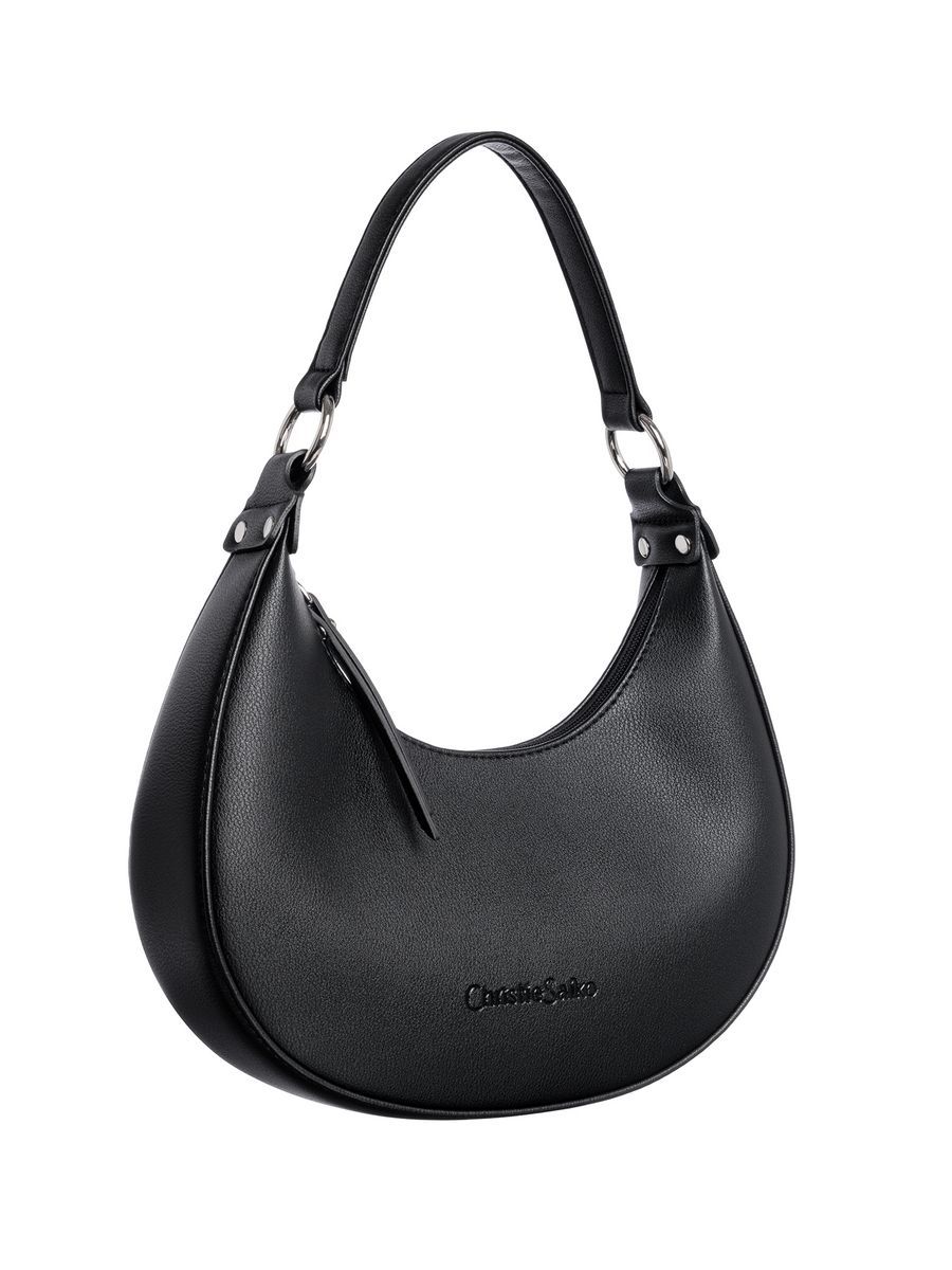 Dumpling Shape Shape Women's Small Pu Leather Solid Color Classic Style Zipper Saddle Bag