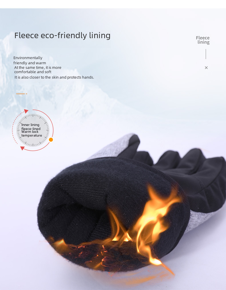 Men's ski gloves warm winter windproof velvet ski non-slip sports waterproof cold-proof touch screen velvet gloves_maomaolike.com