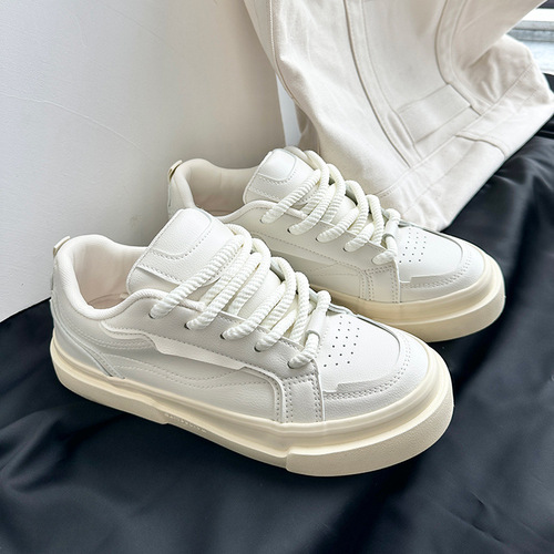 White shoes for men and women, same style couple shoes, autumn new sports and leisure sneakers, fashionable and versatile men's shoes