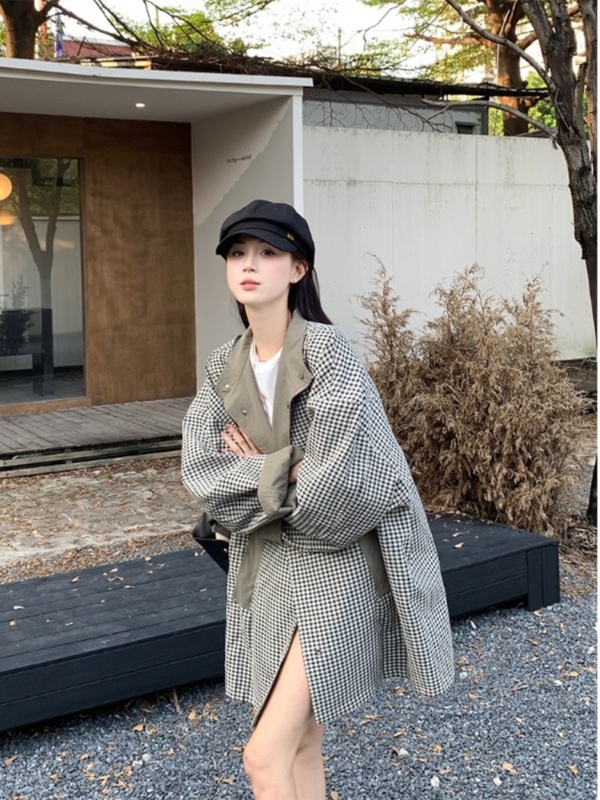 简约正反两面穿风衣外套女装秋季2025新款宽松显瘦中长款韩系上衣|undefined
