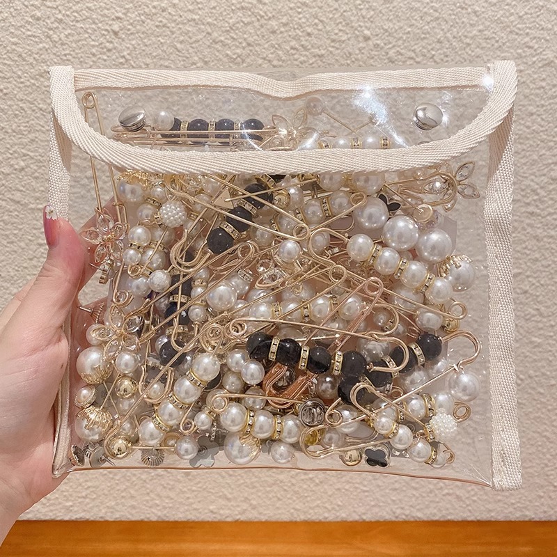 Falda con hebilla de cintura de perlas, circunferencia de cintura grande, cambio de artefacto, hebilla anti-luz, ropa, broche de diseño fijo