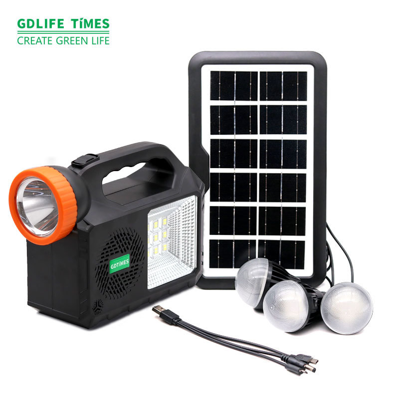GD102 solar light 太阳能小系统手电筒便携式usb可充手机带灯泡