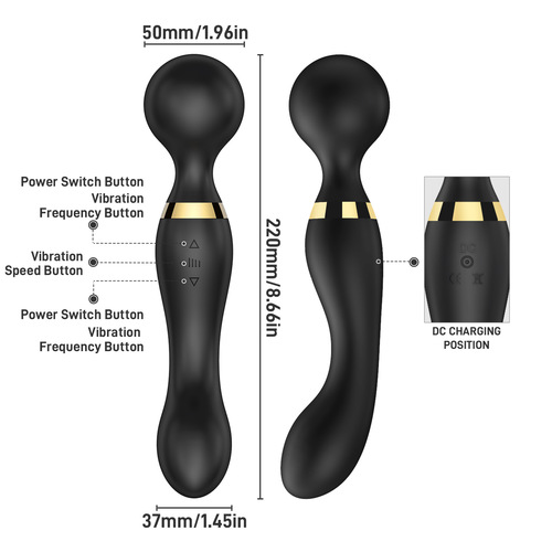 Double-headed vibrator for women, 20-frequency g-spot orgasm masturbation massage stick, clitoral vibrator, adult sex toy