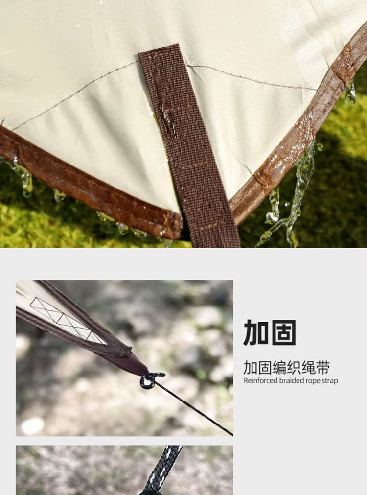 Black Vinyl Canopy Outdoor Tent Sunshade Sun Protection Thickened Camping Picnic Butterfly-Shaped Elevated Silver-Coated Canopy