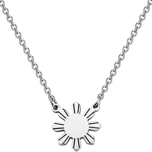 跨境亚马逊新款菲律宾太阳星星不锈钢吊坠个性时尚项链女士锁骨链